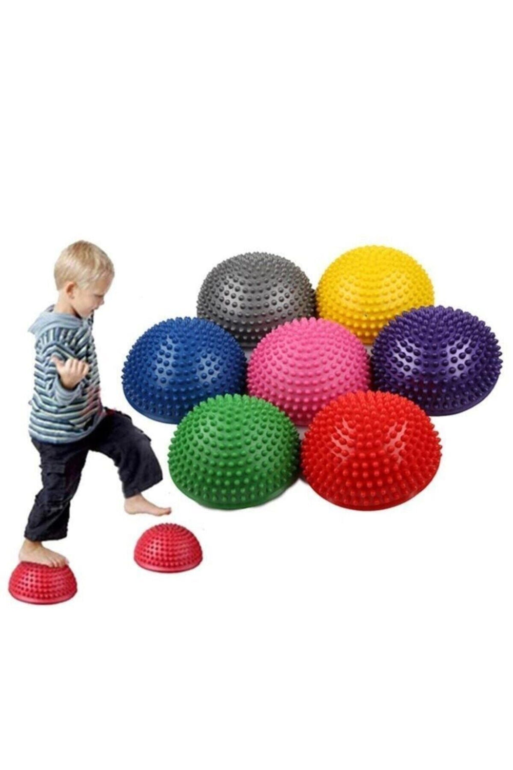 Duyu denge nehir taşlarıdikenli duyusal denge yarım top6 lı set