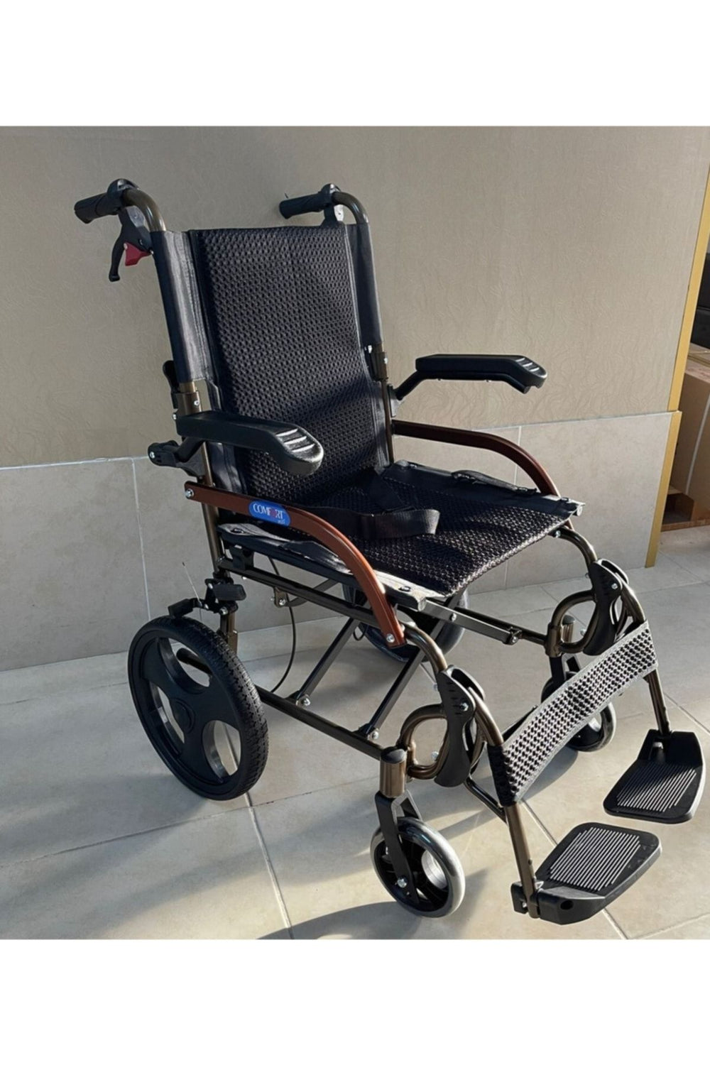 Gk863labj-12 jet black transfer alüminyum tekerlekli sandalye