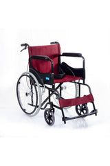 Dm809 bordo kumaş standart transfer refakatçı frenli tekerlekli sandalye