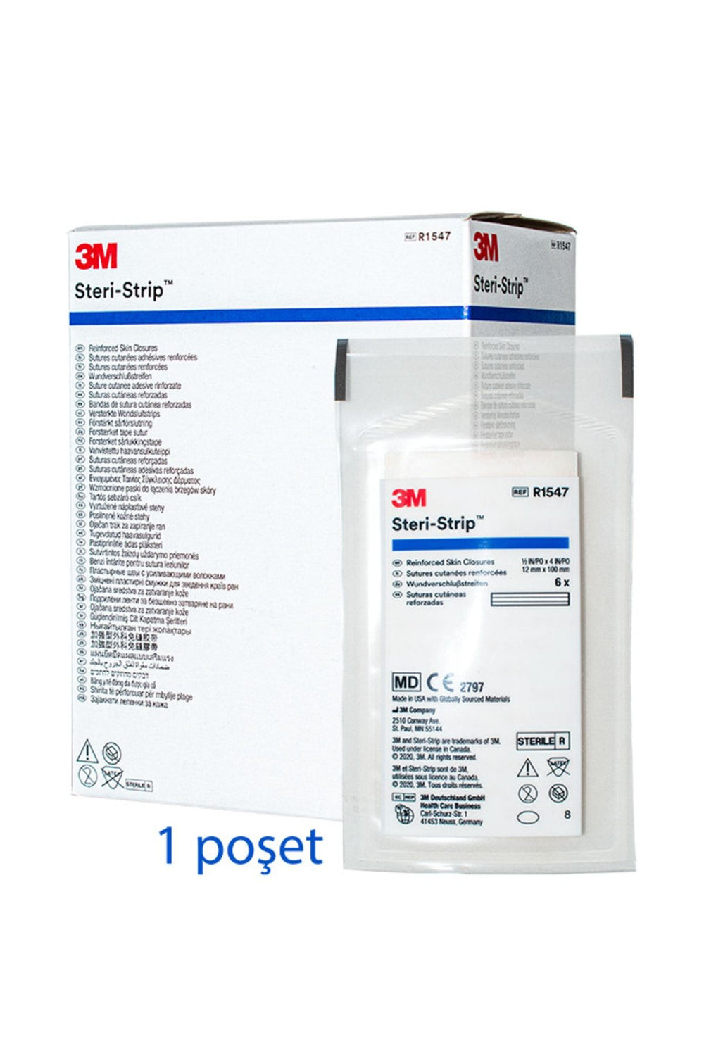 Steri strip dikiş bandı 12mm x 100mm r1547 1 poşet