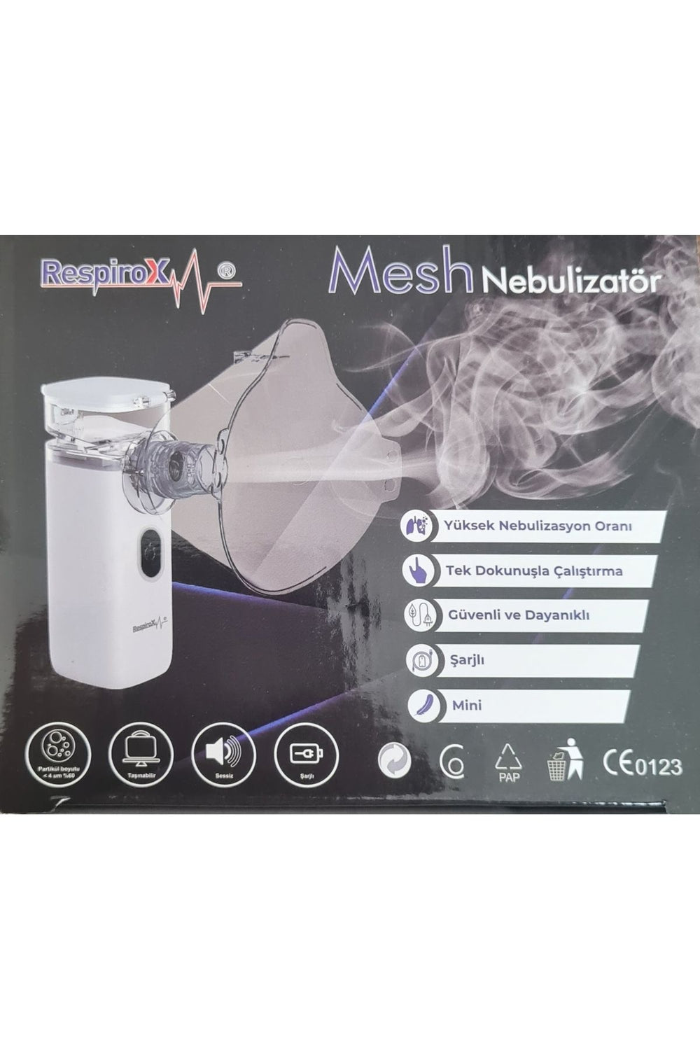 Respirox Şarjlı Mini Mesh Nebulizatör - Ergonomik ve Kompakt
