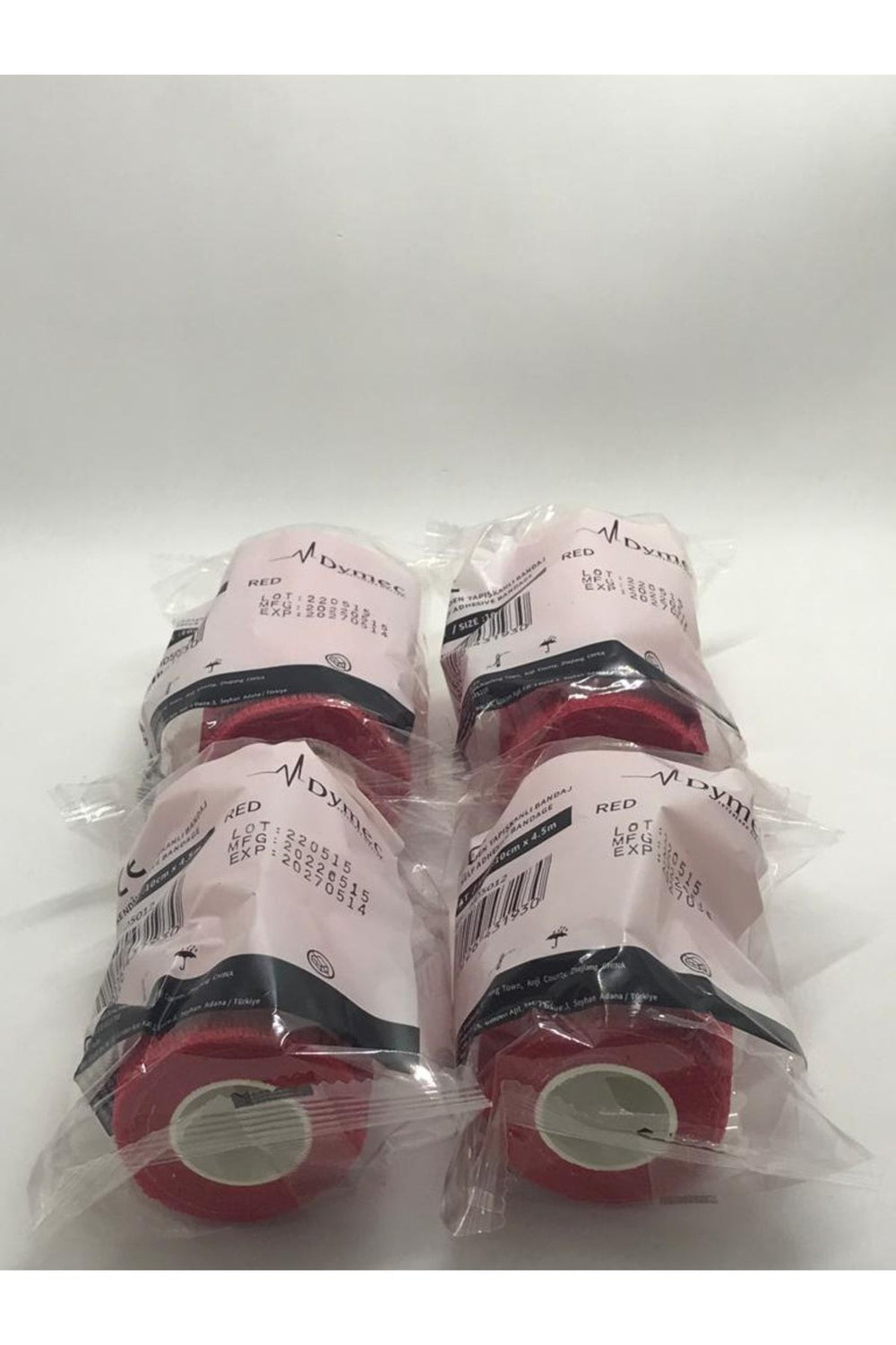 Kendinden yapışkanlı bandaj kırmızı ebat: 10cm x 4.5m 12 adet