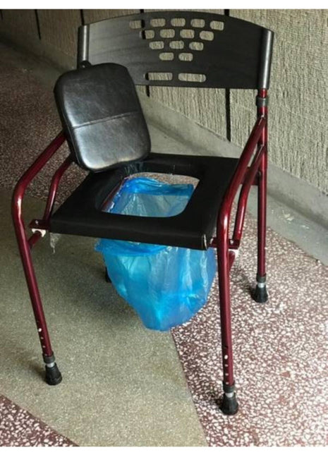 Deri Döşemeli Hasta Tuvaleti Klozeti Sandalyesi Seyyar Tuvalet Kamp Tuvaleti Taşınabilir Tuvalet