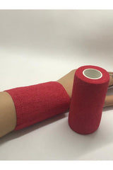 Kendinden yapışkanlı bandaj kırmızı ebat: 10cm x 4.5m 12 adet