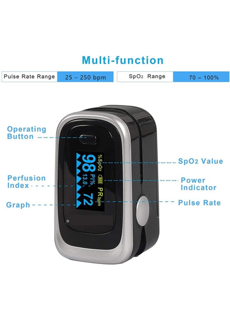 Pulse Oksimetre M170 Oksijen Satürasyon Ölçüm Cihazı Alarmlı