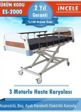 3 Motorlu Asansörlü Hasta Karyolası