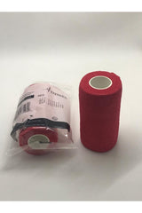 Kendinden yapışkanlı bandaj kırmızı ebat: 10cm x 4.5m 12 adet