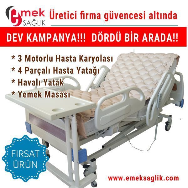 Üç motorlu tam ABS hasta yatağı – Emek