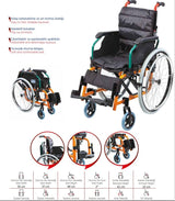 Comfort Plus Turuncu Çocuk Tekerlekli Sandalye