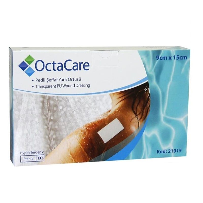 Şeffaf pedli su geçirmez yara örtüsü tekli steril paket 9 cm x 15 cm 25 adet tekli steril paket