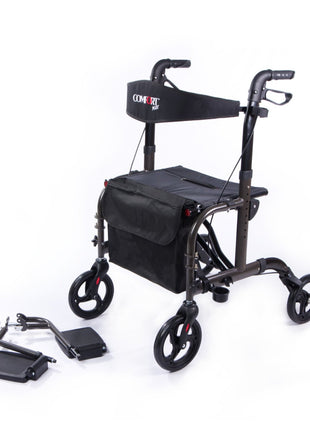 Comfort Plus DM-9124 Lüx Ayak Pedallı Alüminyum Rolatör (Hem Rolatör Hem Tekerlekli Sandalye)