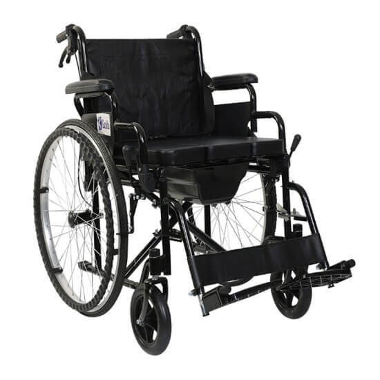 Klozetli katlanabilir tekerlekli sandalye