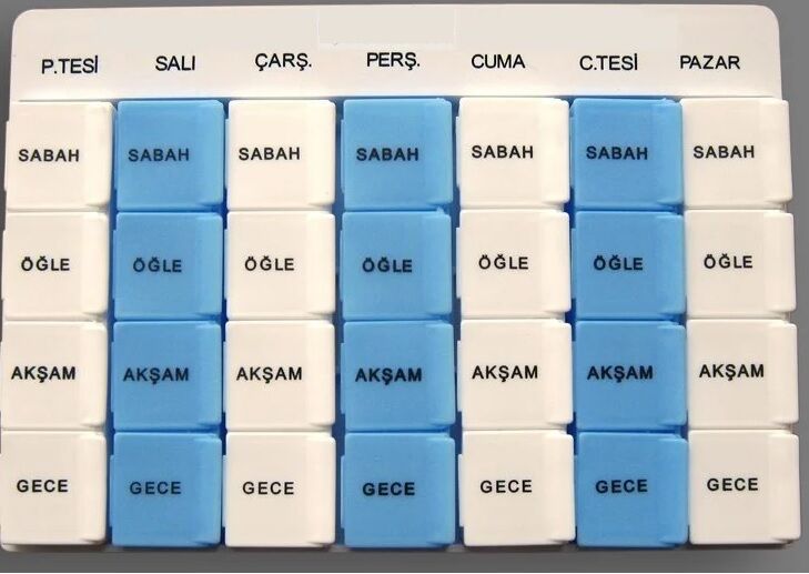 İlaç saklama kutusu tapbox - 7 günlük - 28 gözlü