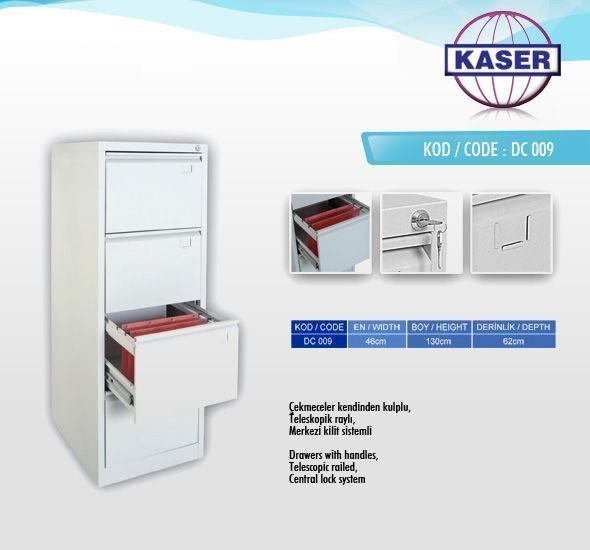 Doğuş Çelik Kartoteks Dolap DC 009 - MDF Lam Renk Seçenekli