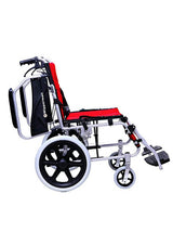 Medkaltec W 206 folding wheelchair with accompanying brakes, red color