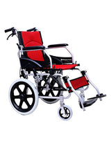 Medkaltec W 206 folding wheelchair with accompanying brakes, red color