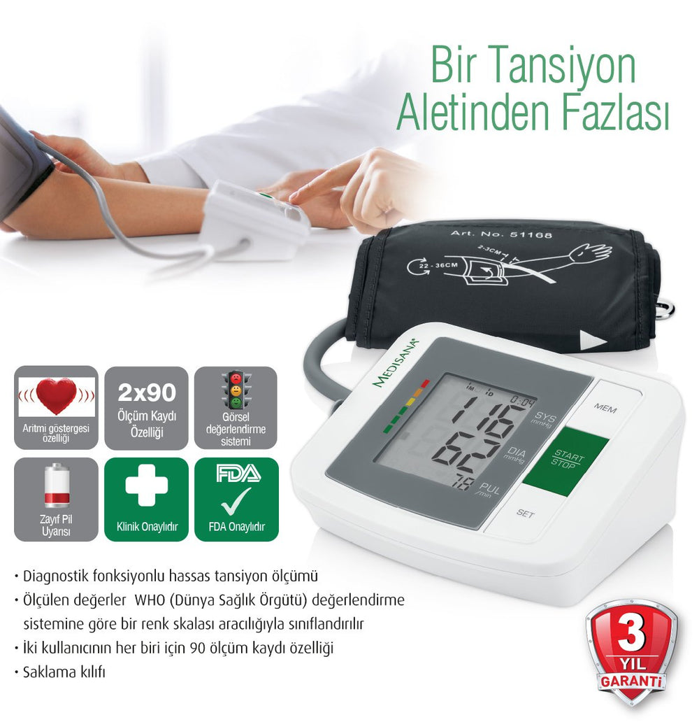 Medisana mtm 48670-kol tipi dijital tansiyon ölçme cihazı