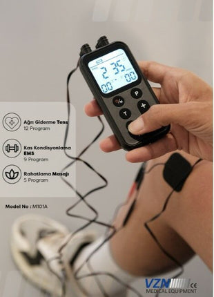 Vzn Tens Cihazı- Kombo Elektroterapi Cihazı 3'Ü 1 Arada EMS-TENS-MASAJ Özellikli