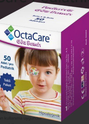OctaCare Pediatrik Göz Pedi Kız 5 cm x 6,2 cm 50 Adet