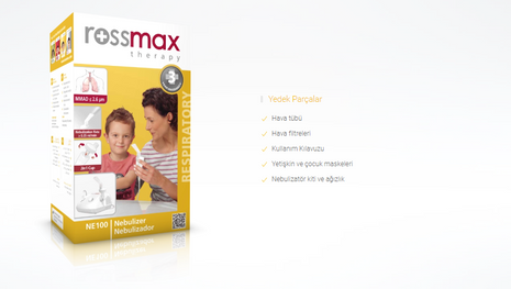 Rossmax Nebulizatör Maskesi ve Seti Buhar İlaç Nebulizatör Cihazı