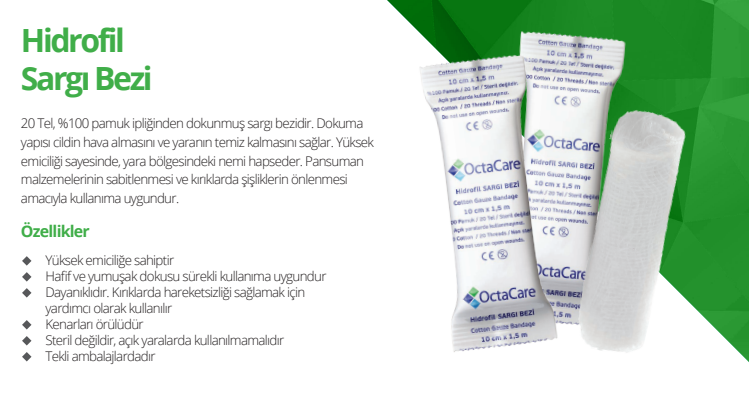 Hidrofil sargı bezi 10 cm x 100 m 1 adet