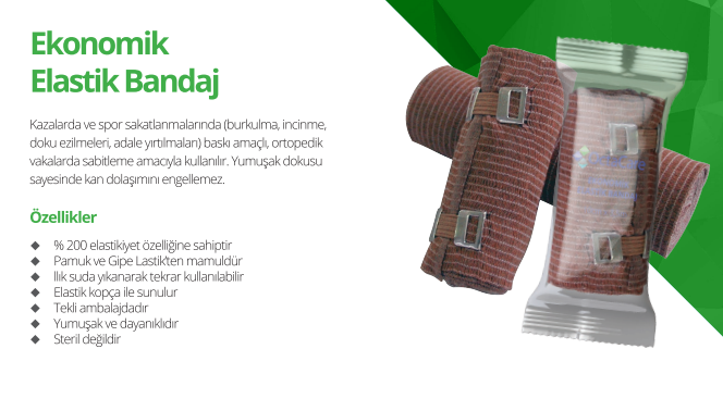 Ekonomik elastik bandaj 8cm x 3,5m 1 adet