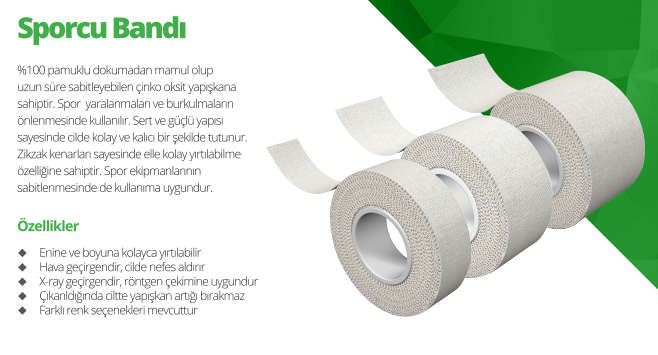 Sport tape sporcu bandı 10 m x 5 cm 1 adet