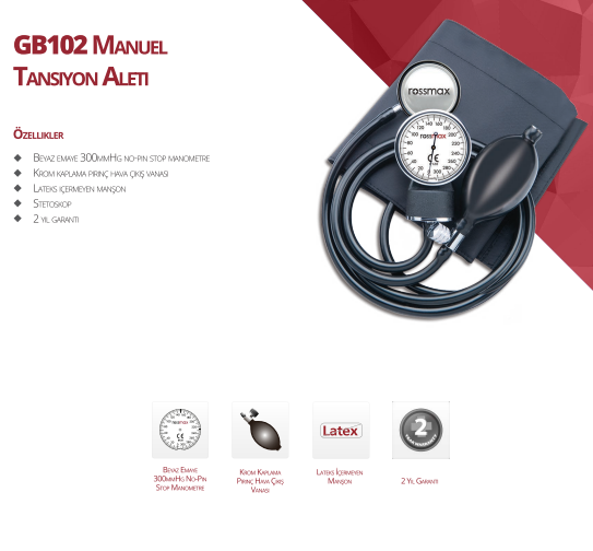 Rossmax gb102 manuel tansiyon aleti