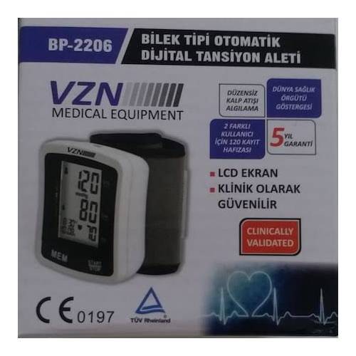 Vizyon Tıp Bp-2206 Bilekten Tansiyon Aleti